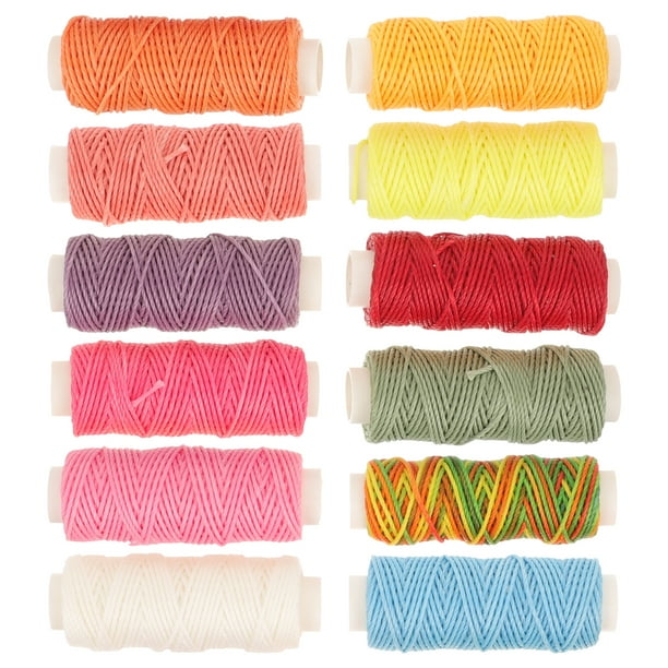 12 rollos de hilos encerados funcionales para coser, cordones, hilos encerados para manualidades, cuerdas enceradas para manualidades