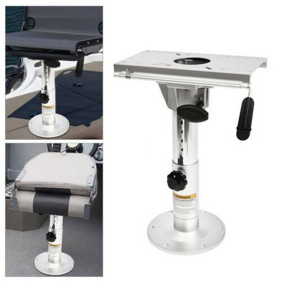 Aluminum Alloy Adjustable Height Boat Seat Pedestal 360 Swivel Fore/ Aft Slide