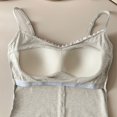 thumbnail image 6 of Weikingp Women's Ribbed Lace Square Neck Button Cami Tank Top Basic Layering Sleeveless Shirt Beige, 6 of 6