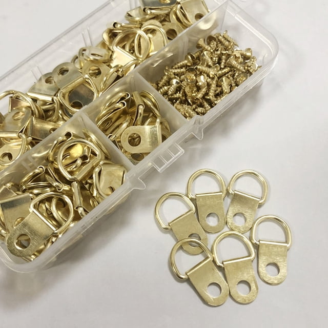 FOMIYES Colgadores En D De Hierro Dorado Para Estudio Oficina Con Tornillos Para Montaje