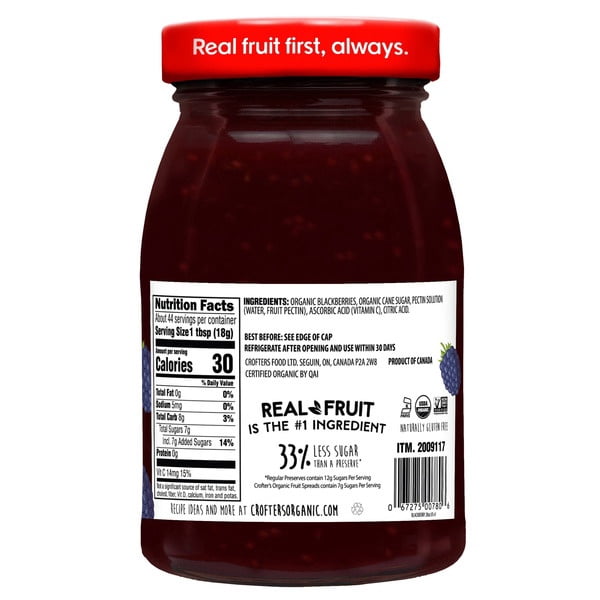 Crofter's Organic Blackberry Fruit Spread, 28 Ounce