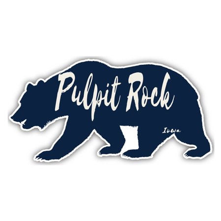 Pulpit Rock Iowa Souvenir 4-Inch Vinyl Decal Sticker Bear Design