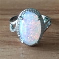 thumbnail image 7 of SmartBy Fashion Women Super Shining Oval Shape Artificial Opal Ring Finger Jewelry Gift, 7 of 7