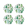thumbnail image 2 of Kll Hexagon Drink Coasters Set Of 4,Pu Leather Absorbent Coasters Set Decorative Coffee Cup Coasters Housewarming Gift For Home Decor-Cactus Plants1, 2 of 9