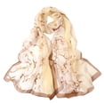 thumbnail image 2 of Certgust Silk Scarves Women Large Silk Scarf Women Flower Print Long Soft Wrap Shawl Silk Scarves Women Beige, 2 of 5