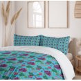 thumbnail image 6 of Ambesonne Summer Duvet Cover Sets, Tropical Foliage on Blue, 2-King, Sky Blue and Multicolor, 6 of 7