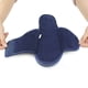 thumbnail image 2 of Silenciosas Terciopelo para Hombre Primavera Y Verano Punta Abierta Piso Transpirable Suela Suave Parte Inferior Tela Prensada TPR Silenciosa Lavable A Máquina (Azul Marino S), 2 of 9
