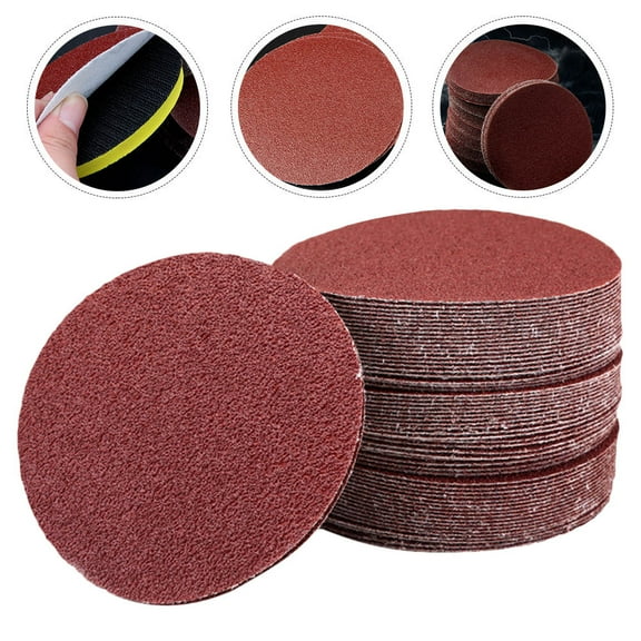 Mobutofu 100Pcs Round Abrasive Sandpaper Pads for Wood Metal Walls 120 Grit 10in
