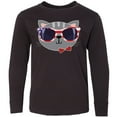thumbnail image 3 of Inktastic 4th of July Girl Patriotic Cat Long Sleeve Youth T-Shirt, 3 of 5