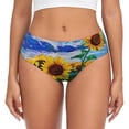 thumbnail image 1 of Fotbe Landscape With Sunflowers Calzones Estampados para Mujer – Ropa Interior de Algodón, Cómoda, Suave y Elástica-3X-Large, 1 of 6