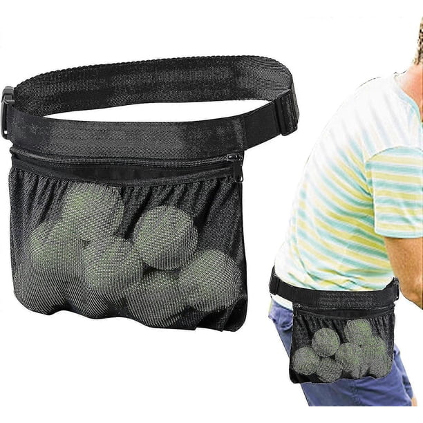 Tennis Ball Waist Pouch | Tennis Ball Holder Adjustable Tennis Ball Waist Bag Sweatproof Oxford Cloth Mesh Ball Pouch Pickleball Training Holding Bag