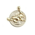 thumbnail image 4 of New 14k yellow Gold solid Witch on Broom Pendant charm Gift fine jewelry 1.8g, 4 of 12