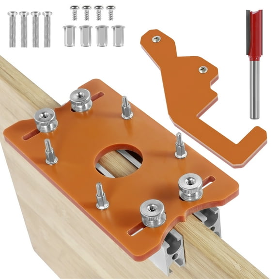 Trimming Machine Slotted Bracket Sturdy 2 in 1 Invisible Fastener Slotting Bracket Stable Wood Router Slotting Locator Woodworking Router Base with Dust-Proof Hole for Wardrobe