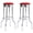 Red, variant on Theodore Upholstered Top Bar Stools Black and Chrome (Set of 2)