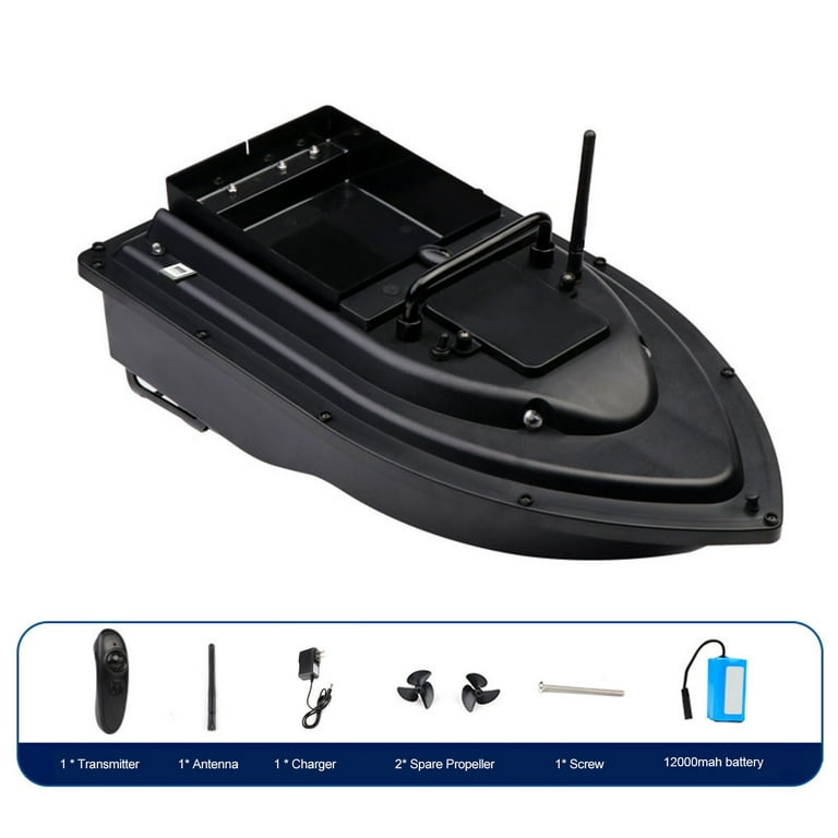OWSOO RC Fishing Bait Boat RC Boat Fish Finder 0.75kg Loading 500M Remote  Control Double Motor Night 12000mah Large Capacity Battery 
