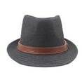 thumbnail image 5 of ZQUUVOU Fedora Hat Men Felt Panama Jazz Hat Women Classic Manhattan Structured Trilby Hat Short Brim Vintage Fedora Hat Band Black, 5 of 7