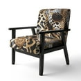thumbnail image 3 of Designart "Celebrity Chic Giraffe IV" Gold Fashion Upholstered Accent Chair - Glam Arm Chair For Bedroom, 3 of 7