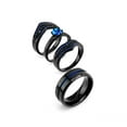 thumbnail image 6 of ringheart 4 Matching Rings Couple Rings CZ Women Wedding Ring Sets for Him and Her Black and Blue Ring, 6 of 7