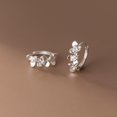 thumbnail image 4 of Sterling Silver Flower Small Hoop Earrings for Women Teens Flower Hoop Earrings Huggie, 4 of 5