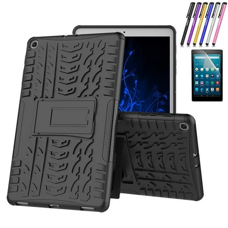 Mignova Heavy Duty Hybrid Protective Case with Kickstand Impact Resistant for Samsung Galaxy Tab A 10.1 inch SM-T515/ SM-T510 + Screen Protector Film and Stylus Pen 2019