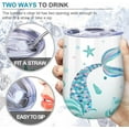 thumbnail image 4 of Mermaid Wine Glass Tumbler 12OZ Mermaid Cup Mermaid Coffee Mug with Lid and Metal Straw Stainless Steel Insulated Tumbler Cup Gifts Women for Bithday Christmas, 4 of 6