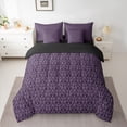 thumbnail image 2 of Feelyou Purple Mandala Damask Twin Bedding Sets 7pcs, Boho Dreamcatcher Comforter Set, 2 of 8