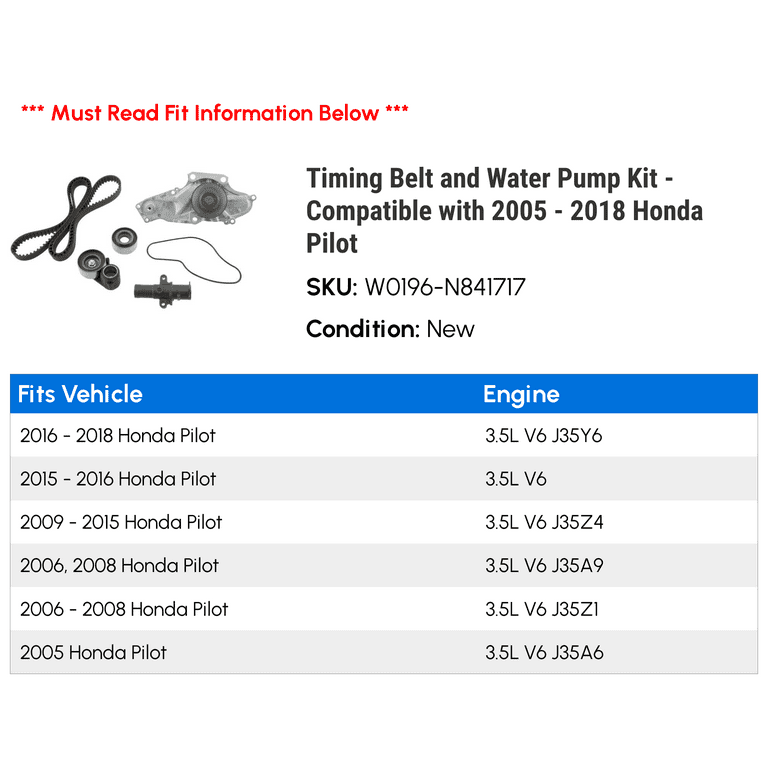 2006 honda pilot timing belt sales