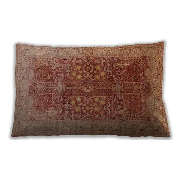 Ahgly Company Outdoor Rectangular Mid-Century Modern Lumbar Throw Pillow, 13 inch by 19 inch