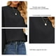 thumbnail image 5 of Blusa de Mujer Doble Capa Cuello Redondo Manga Larga Fibra de Poliéster Suave Cómodo Transpirable Tops de Mujer para el Trabajo Diario Negro M, 5 of 6