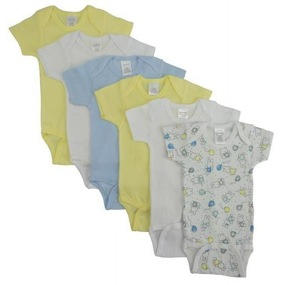CS-002NB-004NB Pastel Boys Short Sleeve with Printed, Assorted - Newborn