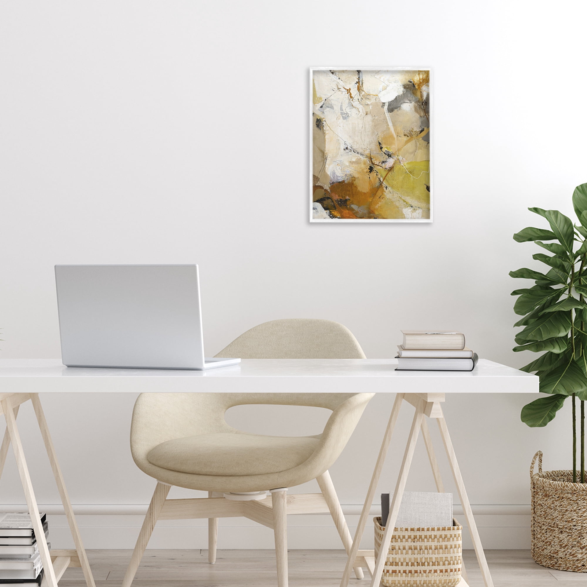 Stupell Industries Warm Earth Tones In Motion White Framed Giclee Art, design by Design Fabrikken