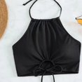 thumbnail image 6 of Sexy Bikinis Set for Women 2 Piece Hollow Out Halter Bra High Waist Side Drawstring Swimming Trunks Set Bathing Suit Beachwear, 6 of 7