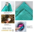 thumbnail image 3 of BNM Cotton Ribbed Checkered Bath Towels (Set of 4), Turquoise, 3 of 8