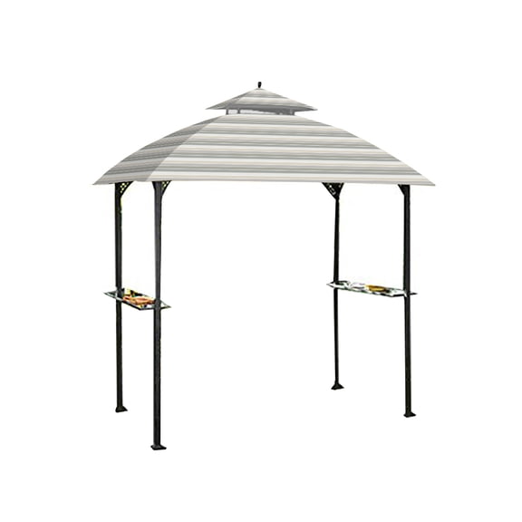Garden Winds Replacement Canopy Top Cover for the Windsor Grill Gazebo -Standard 350 - Stripe Stone
