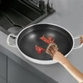 thumbnail image 2 of 14 Inch Non-Stick Stainless Steel Skillet - With Lid, Multi-Use Paella & Frying/Cooking Pan, 2 of 15