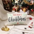 thumbnail image 2 of Merry Christmas Pillow Covers Holly Berries Lumbar Pillow Covers Outdoor Pillowcase 12x20 Inch for Home Decoration, 2 of 6