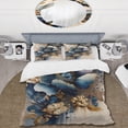 thumbnail image 2 of Designart "Floral Bunch in Blue and Gold III" Floral & Botanical Bedding Covert Set - Floral Blue Traditional Bed Set With 2 Shams, 2 of 6