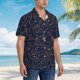 thumbnail image 3 of Fotbe Copper-Gold Gloss Outline Flower Camisa Hawaiana para Hombre Unisex – Camisa Casual de Verano con Botones de Manga Corta de Algodón y Lino,3X-Large, 3 of 7