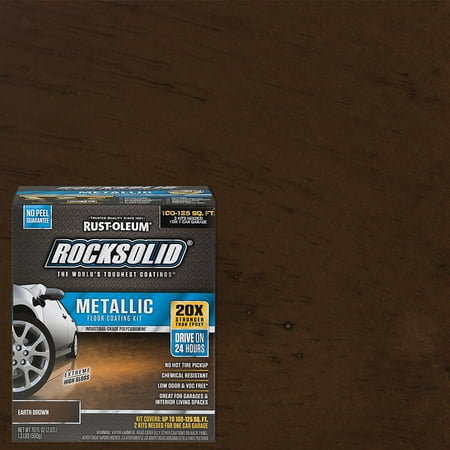 RockSolid Earth Brown Bullet Polycuramine Metallic Garage Floor Coating Kit, 70 oz