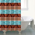 thumbnail image 4 of Blue and Brown Geometric Pattern Shower Curtain 84"x72" ,Bathroom Decorative Shower Curtains Set with 12 Hooks,Modern Waterproof Washable Shower Curtain, 4 of 6