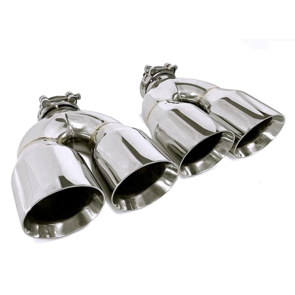 Colt Exhaust Universal Dual Exhaust Tips 2.5" Inlet x 3.5" Outlet x 9.5" Length - 2 Pack | Stainless Steel