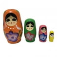 thumbnail image 5 of yotijay 4 Piece Russian Nesting Dolls Dolls Traditional Handmade Wooden Toys, Stackable, orange, 5 of 9