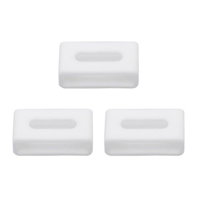 3Pcs Silicone Replacement Watch Band Strap Loops Watch Wristband Rings Watch Strap Fastener Rings Compatible for GA110 GD BA (White 18MM)