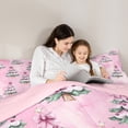 thumbnail image 5 of jejeloiu Chic Xmas Tree Bedding Comforter Set,Pink Bow Tie Twin Comforter Sets,Merry Christmas Bedding Set For Teens,Ultra Soft Home Decor Reversible,2-Piece, 5 of 8