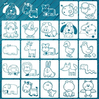 25PCS Onesie Stencil Kit,Cute Animals Warm Words Painting Stencils Onesie  Decorating Kit Baby Shower Reusable Templates for Painting on Fabric Onesie