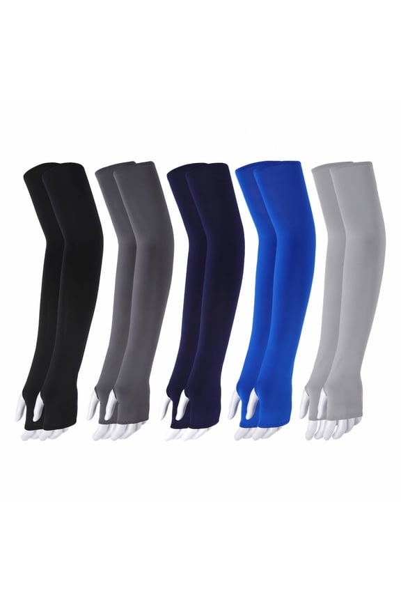2026 New 5Pairs Arm Sleeves,Breathable Mesh UPF50+ Polyester Arm Sleeves for Men,Flexible Wear 20.9" Sleeves to Cover Arms for Women,Multicolor1