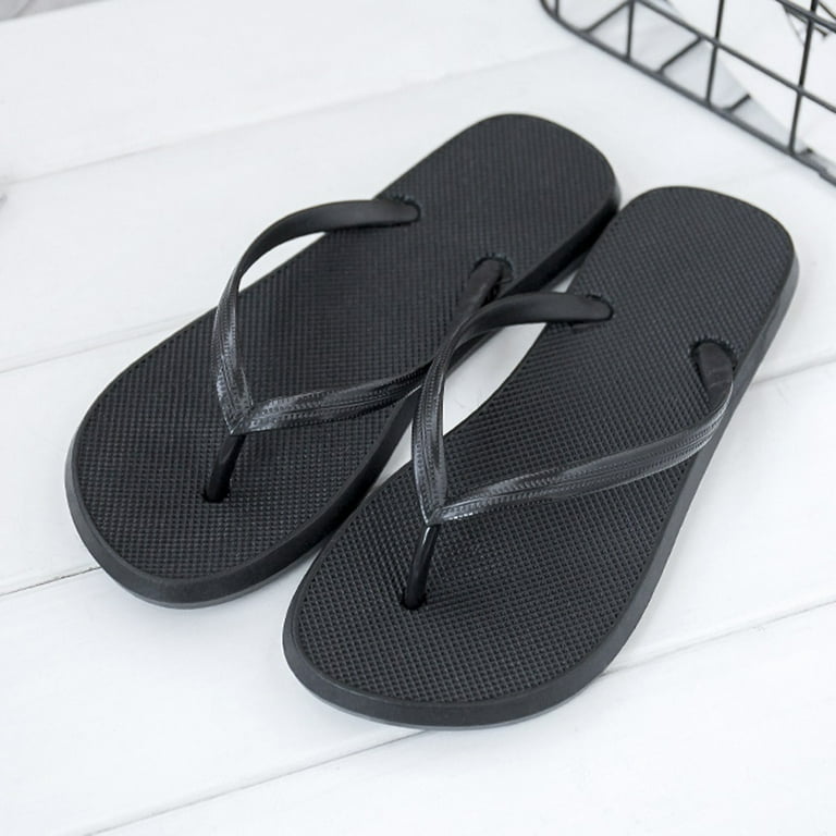 Black rubber cheap flip flops