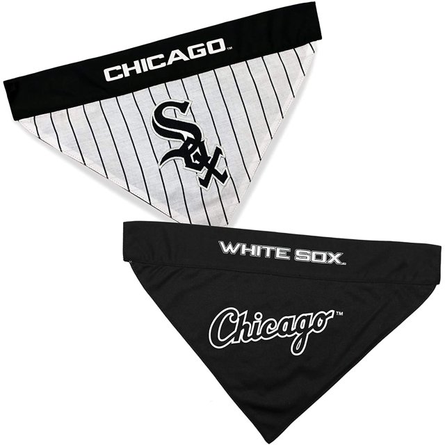Pets First WSX-3217-S-M MLB Chicago White Sox Reversible Pet Bandana, Small/Medium, MLB Team Color
