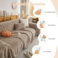 thumbnail image 3 of Eurhowing Velvet Couch Cover, Non-Slip Sofa Slipcover Blanket, Soft Cozy Washable Furniture Protector for Pets & Family, 71"×150" Khaki, 3 of 10