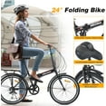 thumbnail image 5 of Ambifirner 24 Inch Adult Folding Bikes/Mountain Bikes, 7 Speeds Bicycles with Full Suspension, Dual Disc Brake, High Carbon Steel Frame For Men Bike, Purple, 5 of 7